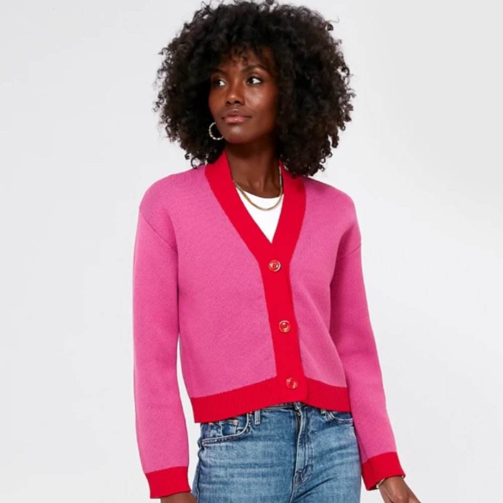NWT: Tuckernuck Hyacinth House Pink/Red Cardigan